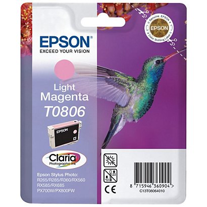 Epson T0806 'Colibri' Cartouche d'encre originale Claria (C13T08064011) - Magenta clair