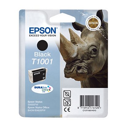 Epson T1001, C13T10014010, Cartucho de Tinta, DURABrite Ultra, Rinoceronte, Negro - 1
