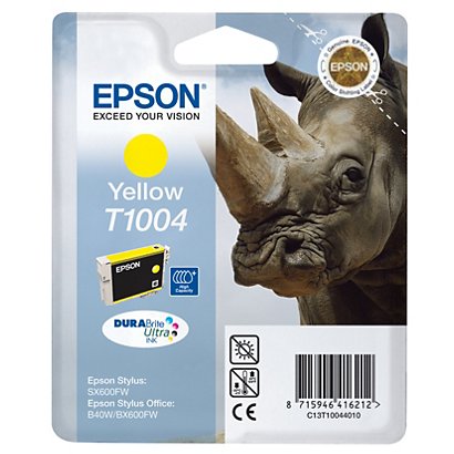 Epson T1004 "Rhinocéros" Cartouche d'encre originale DURABrite Ultra C13T10044010 - Jaune - 1