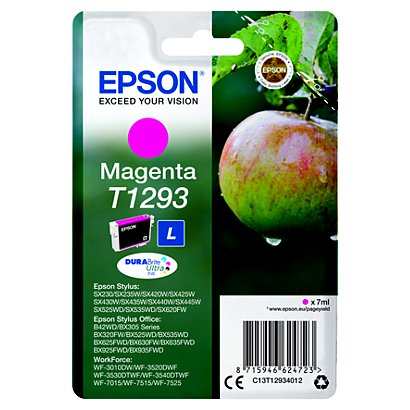 Epson T1293, C13T12934012, Cartucho de Tinta, DURABrite Ultra, Manzana, Magenta