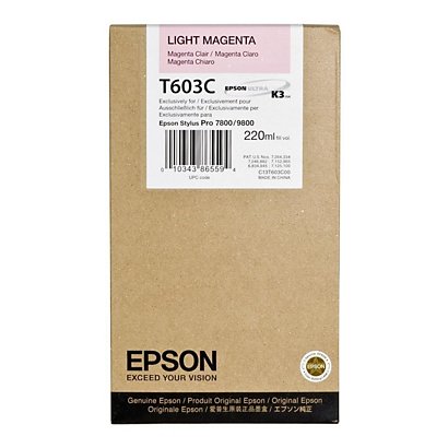 Epson T603C, C13T603C00, Cartucho de Tinta, Magenta Claro, Alta Capacidad, Paquete Unitario - 1