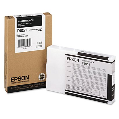 Epson T6051, C13T605100, Cartucho de Tinta, UltraChrome K3, Negro Fotográfico - 1
