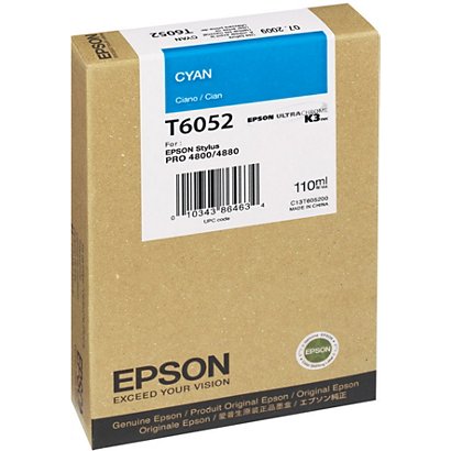 Epson T6052, C13T605200, Cartucho de Tinta, UltraChrome K3, Cian - 1