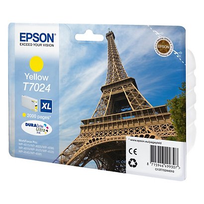 Epson T7024 "Tour Eiffel" Cartouche d'encre originale C13T70244010 - Jaune