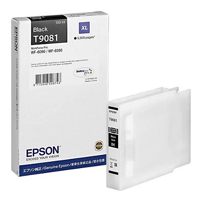 Epson T9081, C13T908140, Cartucho de Tinta, DURABrite Ultra, Negro, Alta Capacidad