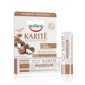 Equilibra Stick Labbra con Burro di Karitè 40%, Nutriente e Protettivo, 5,5 ml