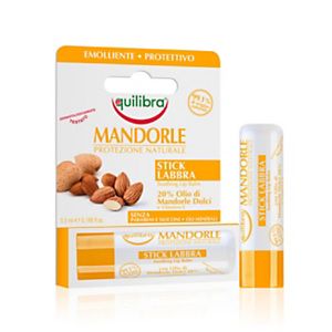 Equilibra Stick Labbra con Olio di Mandorle Dolci 20%, Emolliente e Protettivo, 5,5 ml Equilibra Stick Labbra con Olio di Mandorle Dolci 20%, Emolliente e Protettivo, 5,5 ml