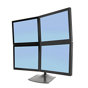 Ergotron DS Series DS100 Quad Monitor Desk Stand, 14 kg, 61 cm (24''), 75 x 75 mm, 100 x 100 mm, Negro 33-324-200 Ergotron DS Series DS100 Quad Monitor Desk Stand, 14 kg, 61 cm (24''), 75 x 75 mm, 100 x 100 mm, Negro 33-324-200
