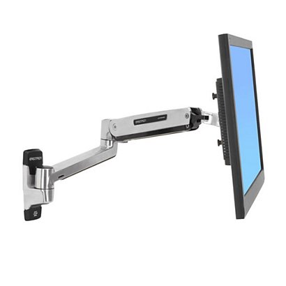 Ergotron LX Sit-Stand Wall Mount LCD Arm, 11,3 kg, 106,7 cm (42'), 75 x 75 mm, 200 x 100 mm, Acero inoxidable 45-353-026