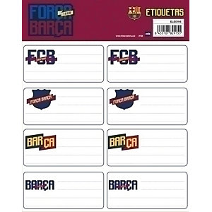 ERIK Etiqueta Escolar, 8 x 4 cm, FC Barcelona