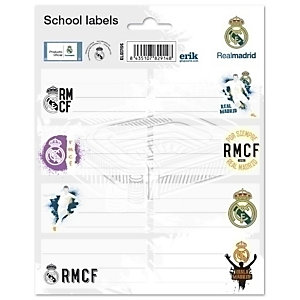ERIK Etiqueta Escolar, 8 x 4 cm, Real Madrid