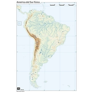 ERIK Mapa mudo color físico América del Sur