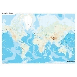 ERIK Mapa mudo color físico Mundo