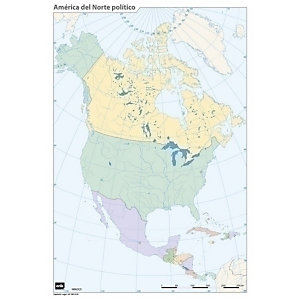 ERIK Mapa mudo color político América del Norte