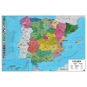 ERIK Mapa Mural 61x91,5 cm Físico / Político España
