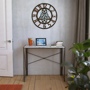 Escritorio plegable Happy, metal negro y madera MDF, color ceniza, 90 x 45 x 74 cm Escritorio plegable Happy, metal negro y madera MDF, color ceniza, 90 x 45 x 74 cm