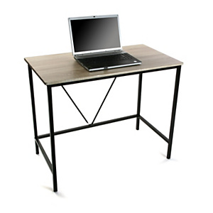Escritorio Simply, metal negro y madera MDF, color roble, 90 x 50 x 75 cm Escritorio Simply, metal negro y madera MDF, color roble, 90 x 50 x 75 cm