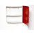 Esculape Armoire à pharmacie Design vide ,1 porte en métal rouge et blanche - 3