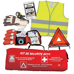 ESCULAPE Kit de sécurité auto Esculape (triangle de pré-signalisation + gilet de signalisation + couverture de survie + trousse infirmerie)