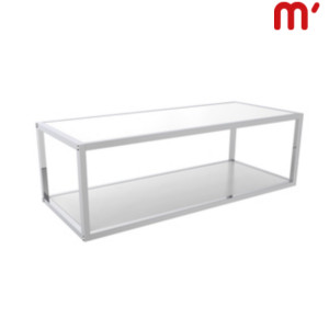 Espositore a muro System con ripiani, 94,2 x 39,2 x 30 cm, Metallo/Legno, Cromato/Bianco Lucido Espositore a muro System con ripiani, 94,2 x 39,2 x 30 cm, Metallo/Legno, Cromato/Bianco Lucido