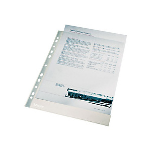 ESSELTE 100 gladde geperforeerde inleghoesjes, A4, polypropyleen 105 micron, 11 gaatjes, transparent ESSELTE 100 gladde geperforeerde inleghoesjes, A4, polypropyleen 105 micron, 11 gaatjes, transparent