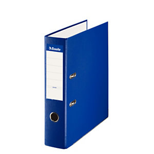 Esselte Archivador de palanca, Folio, Lomo 75 mm, Capacidad 500 hojas, Cartón recubierto de polipropileno, Azul