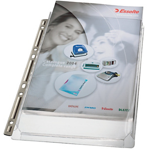 ESSELTE Busta a foratura universale ad alta capacità, 22 x 30 x 2 cm (A4), Banda forata in metallo, PVC, Spessore Altissimo, Finitura Liscia, Trasparente (confezione 3 pezzi) ESSELTE Busta a foratura universale ad alta capacità, 22 x 30 x 2 cm (A4), Banda forata in metallo, PVC, Spessore Altissimo, Finitura Liscia, Trasparente (confezione 3 pezzi)