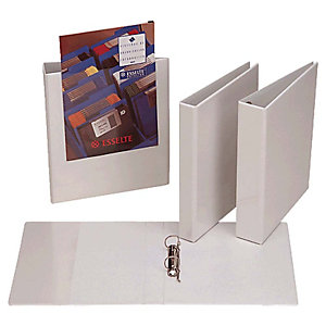 Esselte Carpeta personalizable canguro de 4 anillas de 25 mm para 230 hojas A4 Maxi lomo 35 mm de cartón plastificado blanco