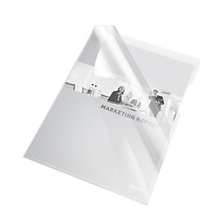 ESSELTE Cartelline a L - PVC - liscio - 21x29,7 cm - trasparente  - conf. 25 pezzi