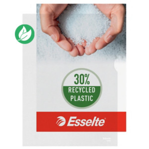 Esselte Chemises-coin transparentes - Format A4 - PP recyclé - Grainé - 105µ - Lot de 100 Esselte Chemises-coin transparentes - Format A4 - PP recyclé - Grainé - 105µ - Lot de 100