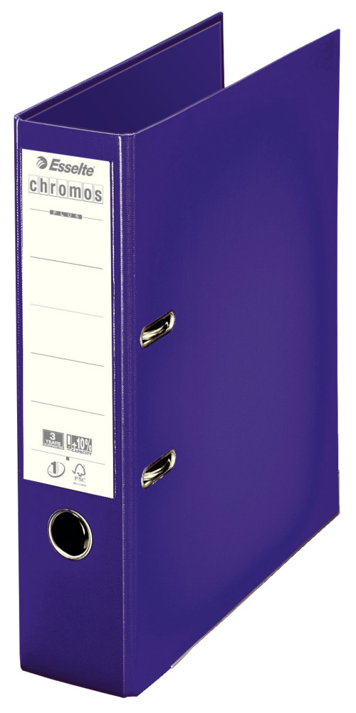 Esselte Classeur à levier A4 Chromos Plus - Carton 23/10e - Dos 8 cm - Violet