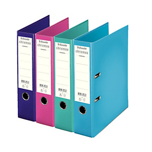 Lot de 10 - Esselte Classeur à levier A4 Chromos Plus en polypropylène - Dos 8 cm - Assortis Mode