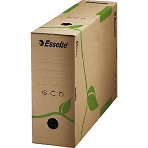 ESSELTE Contenitore archivio Eco 100, Cartone riciclato, Dorso 10 cm, Avana/verde