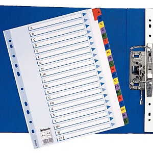 Esselte Divisorio prestampato, A4, 10 tasti, Mylar, Colori assortiti Esselte Divisorio prestampato, A4, 10 tasti, Mylar, Colori assortiti
