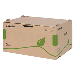 Esselte Ecobox Scatola Container per scatole Eco dorso 80/100 cm, Apertura sul fronte, Cartone ondulato 100% riciclato, Ocra Esselte Ecobox Scatola Container per scatole Eco dorso 80/100 cm, Apertura sul fronte, Cartone ondulato 100% riciclato, Ocra