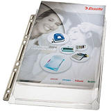 Esselte Funda perforada con fuelle, A4, polipropileno de 100 micras, 11 orificios, lisa, transparente Esselte Funda perforada con fuelle, A4, polipropileno de 100 micras, 11 orificios, lisa, transparente