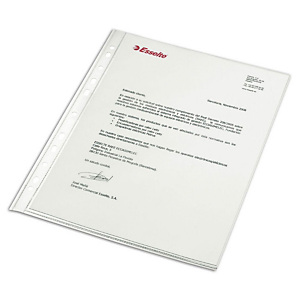 Esselte Funda perforada, Folio, polipropileno de 60 micras, 16 orificios, rugosa, transparente Esselte Funda perforada, Folio, polipropileno de 60 micras, 16 orificios, rugosa, transparente