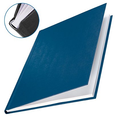 Esselte ImpressBIND Cubiertas de encuadernación, A4, cartón forrado textura lino, para 141-175 hojas, azul - 1