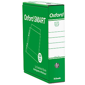 Esselte Oxford Smart Busta a foratura universale, A4, Polipropilene, Finitura goffrata, 11 fori, Trasparente (confezione 400 pezzi)