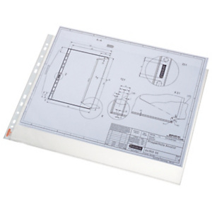 Esselte Pochette perforée grainée A3 polypropylène 90 microns 11 trous - Transparente - Lot de 10