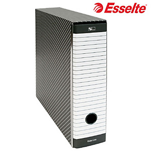 ESSELTE Registratore archivio Delso Line, Formato Commerciale, Dorso 8 cm, Cartone rivestito, Bianco e Grigio ESSELTE Registratore archivio Delso Line, Formato Commerciale, Dorso 8 cm, Cartone rivestito, Bianco e Grigio