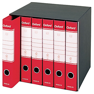 ESSELTE Registratore archivio Oxford, Formato Protocollo, Dorso 5 cm, Cartone, Rosso (gruppo 6 pezzi)