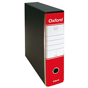 ESSELTE Registratore archivio Oxford Modello G83, Formato Commerciale, Dorso 8 cm, Cartone, Rosso