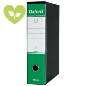 ESSELTE Registratore archivio Oxford Modello G85, Formato Protocollo, Dorso 8 cm, Cartone, Verde