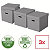 ESSELTE Scatola archivio Cube con coperchio removibile, 32 x 36,5 x 31,5 cm, Grigio (confezione 3 pezzi) - 4