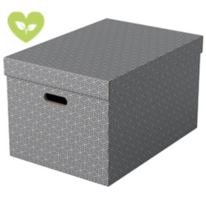 ESSELTE Scatola archivio Large con coperchio removibile, 35,5 x 51 x 30,5 cm, Grigio (confezione 3 pezzi) ESSELTE Scatola archivio Large con coperchio removibile, 35,5 x 51 x 30,5 cm, Grigio (confezione 3 pezzi)