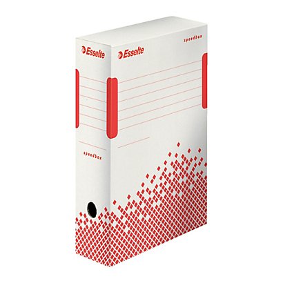 ESSELTE Scatola archivio Speedbox - dorso 10 cm - 35x25cm - bianco e rosso - 1