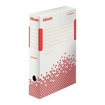ESSELTE Scatola archivio Speedbox - dorso 8 cm - 35x25 cm - bianco e rosso - 1
