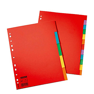 Esselte Separadores, A4, cartón, 5 pestañas, colores surtidos Esselte Separadores, A4, cartón, 5 pestañas, colores surtidos