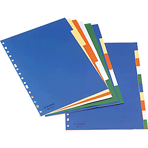 Esselte Separadores, A4, polipropileno, 10 pestañas, colores surtidos Esselte Separadores, A4, polipropileno, 10 pestañas, colores surtidos